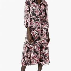 Beautiful floral Taylor Dress button up with collar size 14